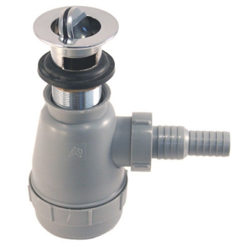 1 1/2" Flip / Trap Drain W/ Overflow with 3/4" & 1" Hose Barb