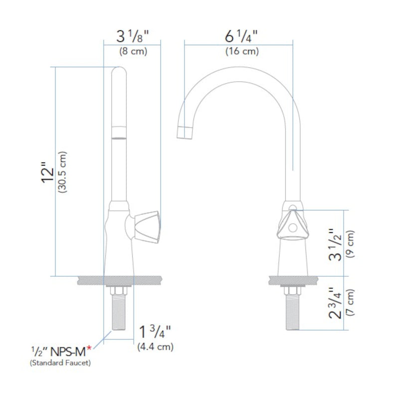 Trinidad High Arch Galley/Wet Bar Single Handle Tap, Chrome, Ambassador Marine
