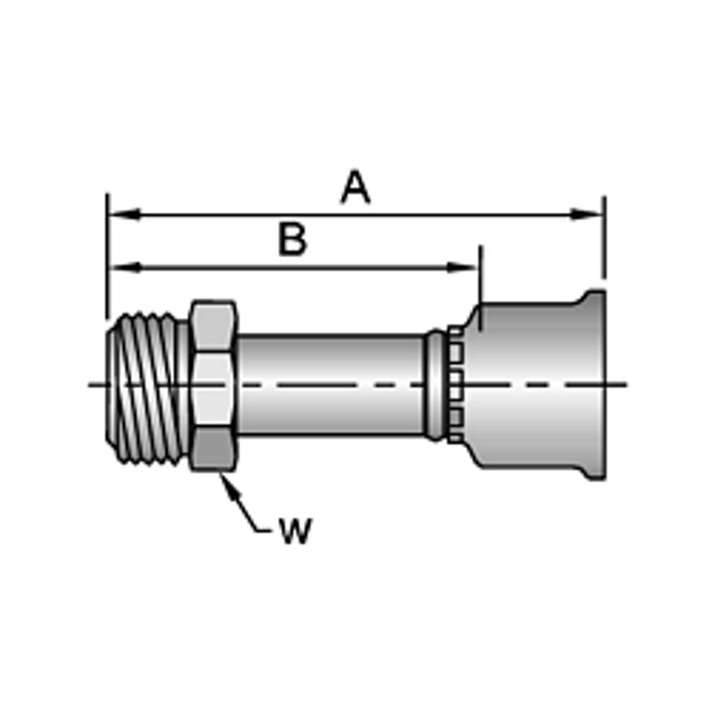Parker Crimp Style Hydraulic Hosing Fitting, 43 Series