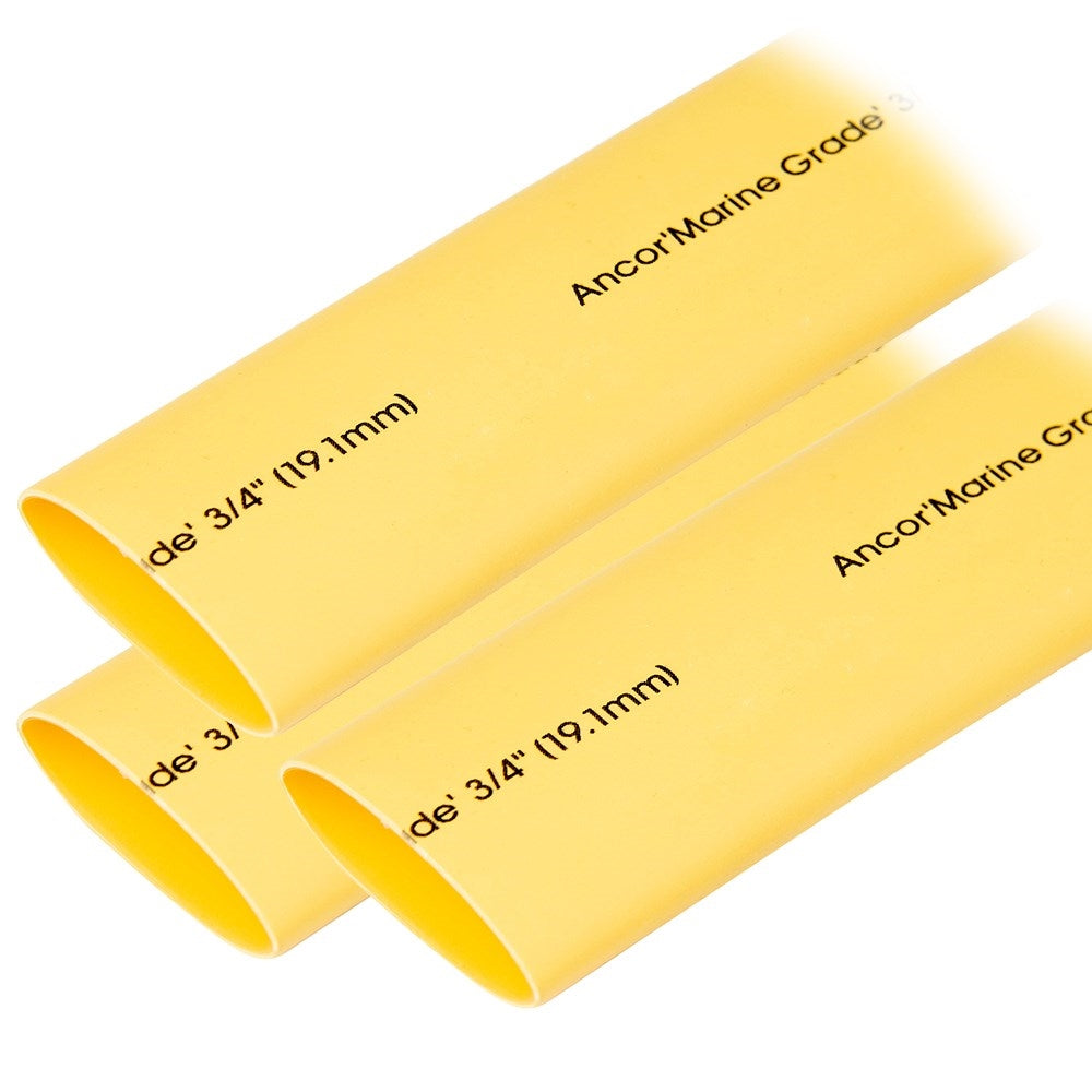 Heat Shrink Tubing, Adhesive Lined , 3/4", Yellow, 3 Pack
