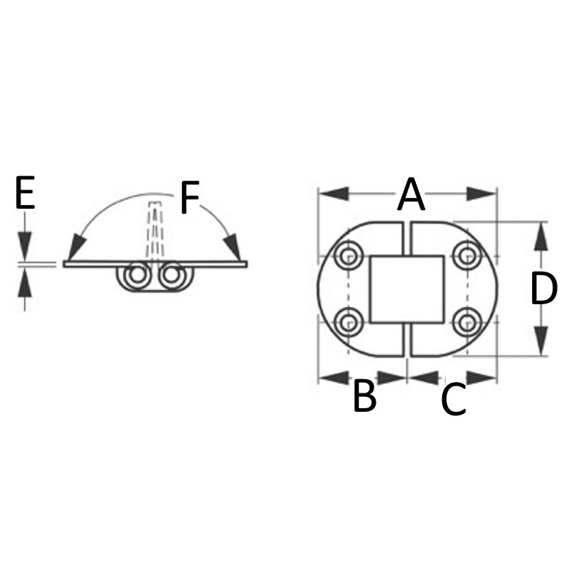 Sea-Dog Round Side 2-Pin Hinge
