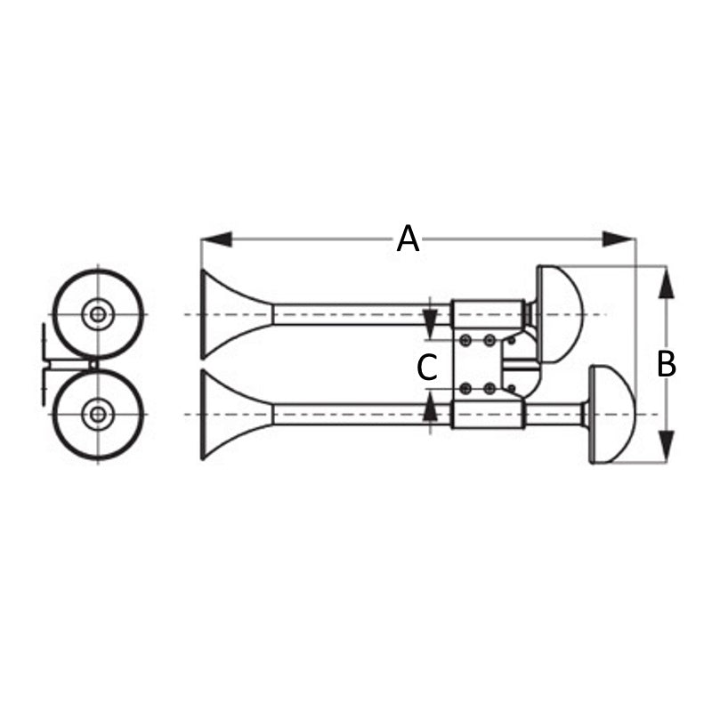 Sea-Dog Compact Dual Trumpet Horn