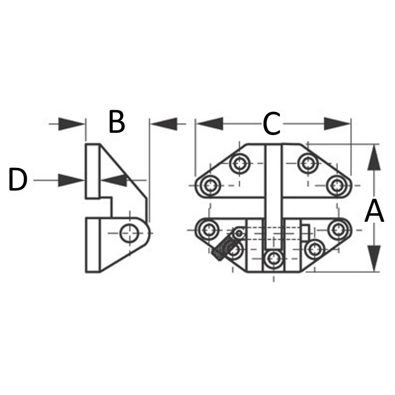 Sea-Dog Hatch Hinge with Removable Pin