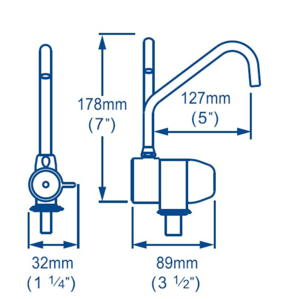 Whale Cold-Water Galley Faucet, Fold down Compact, Chrome-Plated Brass