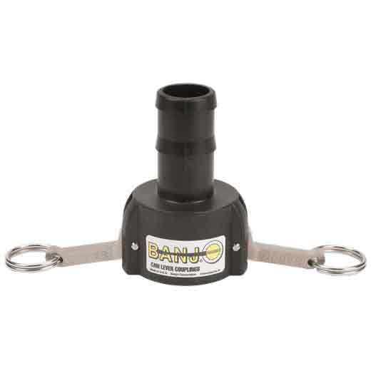 Banjo 1-1/2" Female Coupler and 1-1/2" Hose Shank Poly Cam Lever Coupling