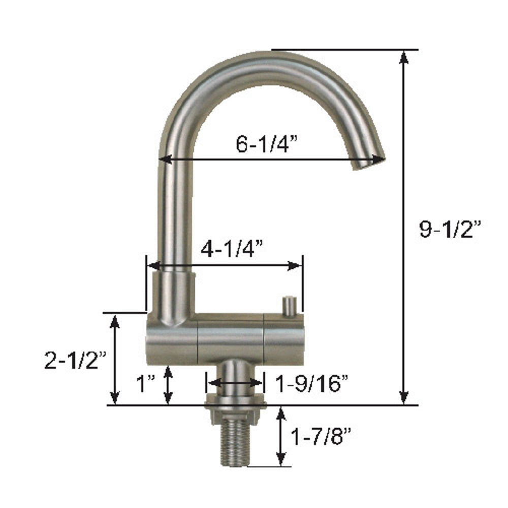 Scandvik J-Sprout Stainless Steel Folding Swivel Spout