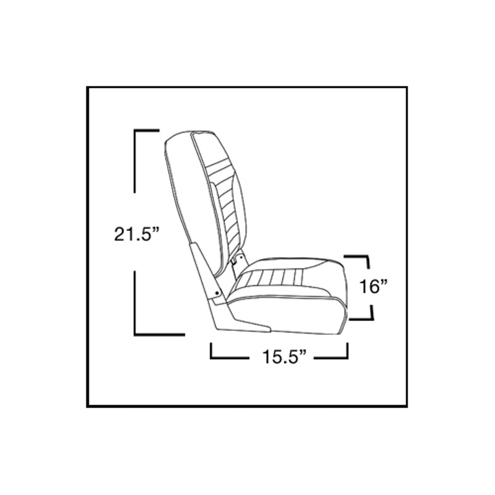 Springfield Gray/Charcoal High Back Folding Seat