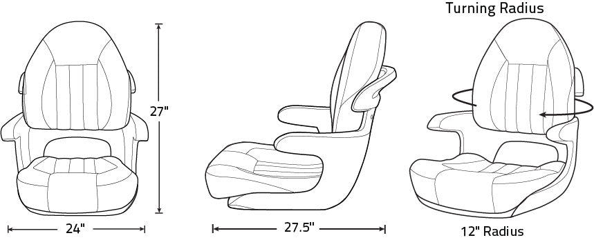 ProBax Orthopedic Captain's Seat, Charcoal/Gray/Carbon