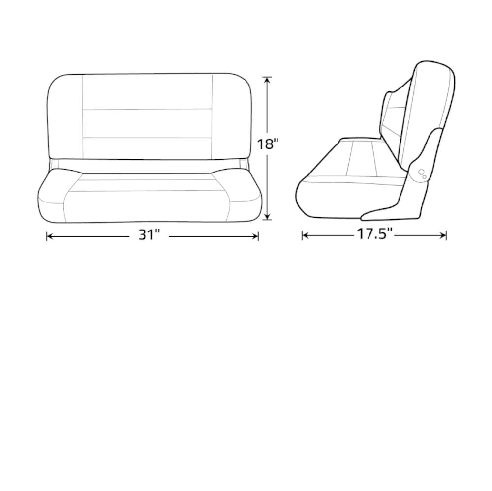 Tempress, 31" Folding Bench Seat, Charcoal/Gray