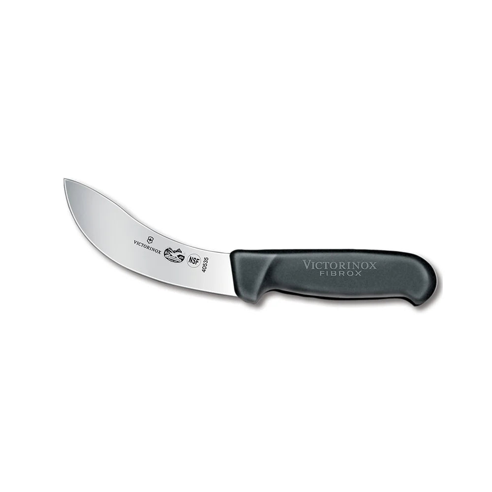 Curved Skinning Knife w/ 5" Blade, Black Fibrox Pro Handle
