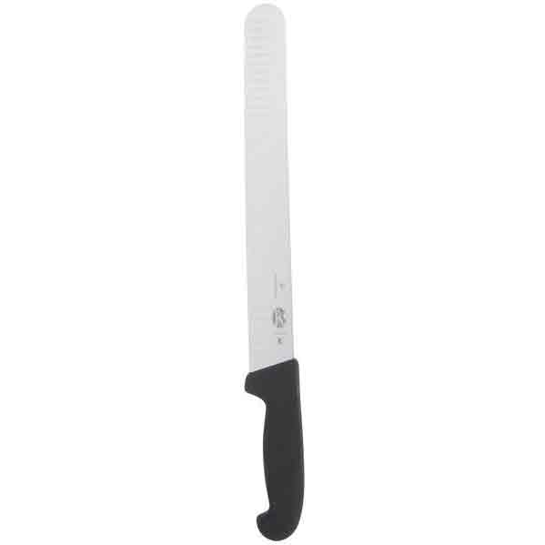Granton Edge Slicer Knife w/ 12" Blade, Black Fibrox Nylon Handle