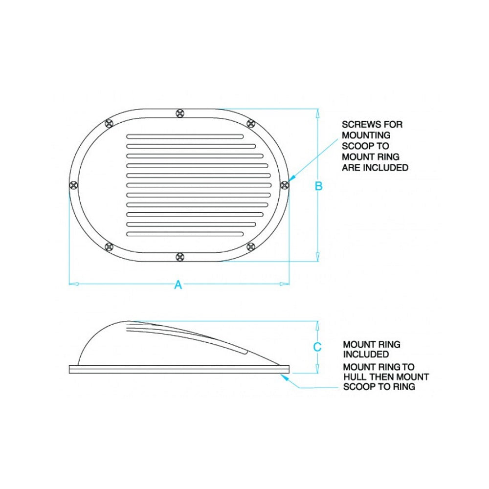 Groco Aluminum Clam Shell Hull Strainer