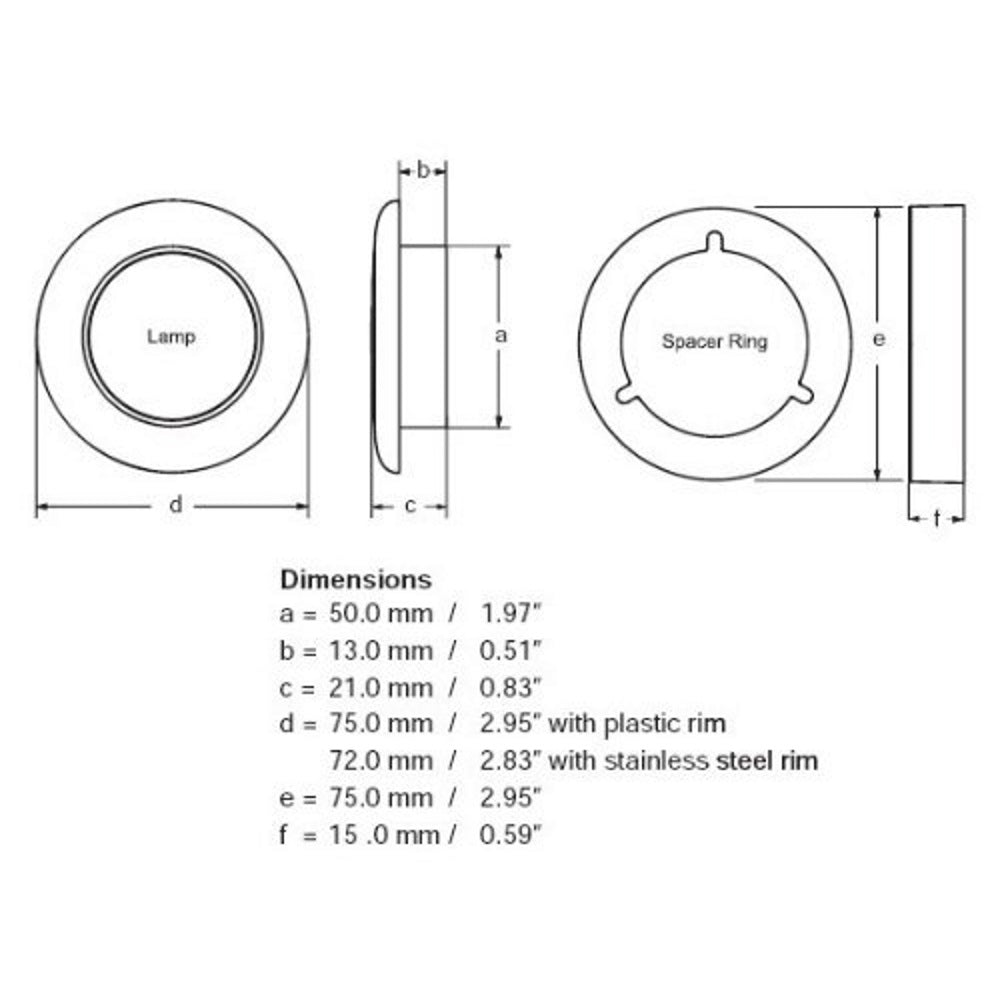 Hella Slim Line Blue 24V DC Round Soft LED Courtesy Light