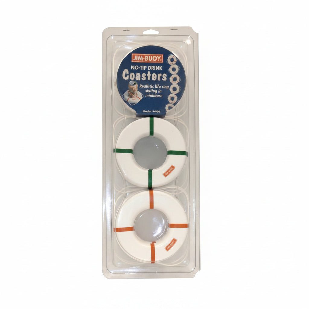 Jim Buoy Miniature Life Ring Coasters, 6 Pack