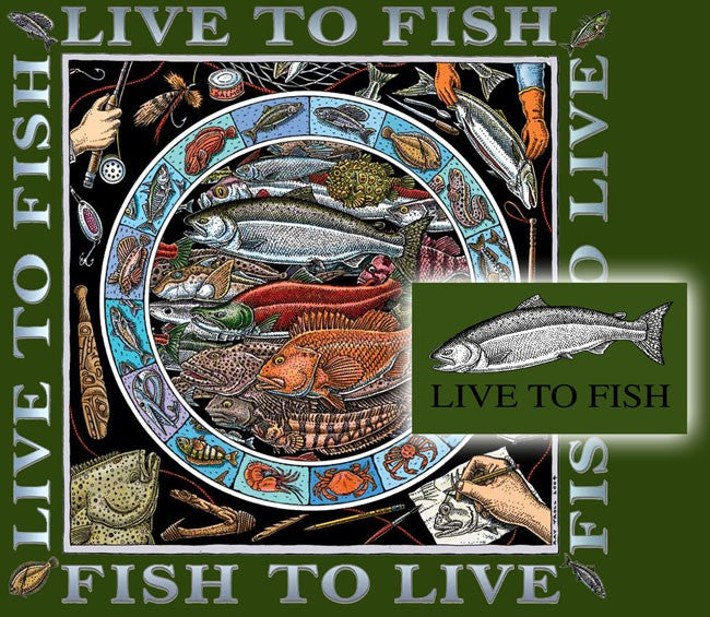 Ray Troll Live to Fish T-shirt