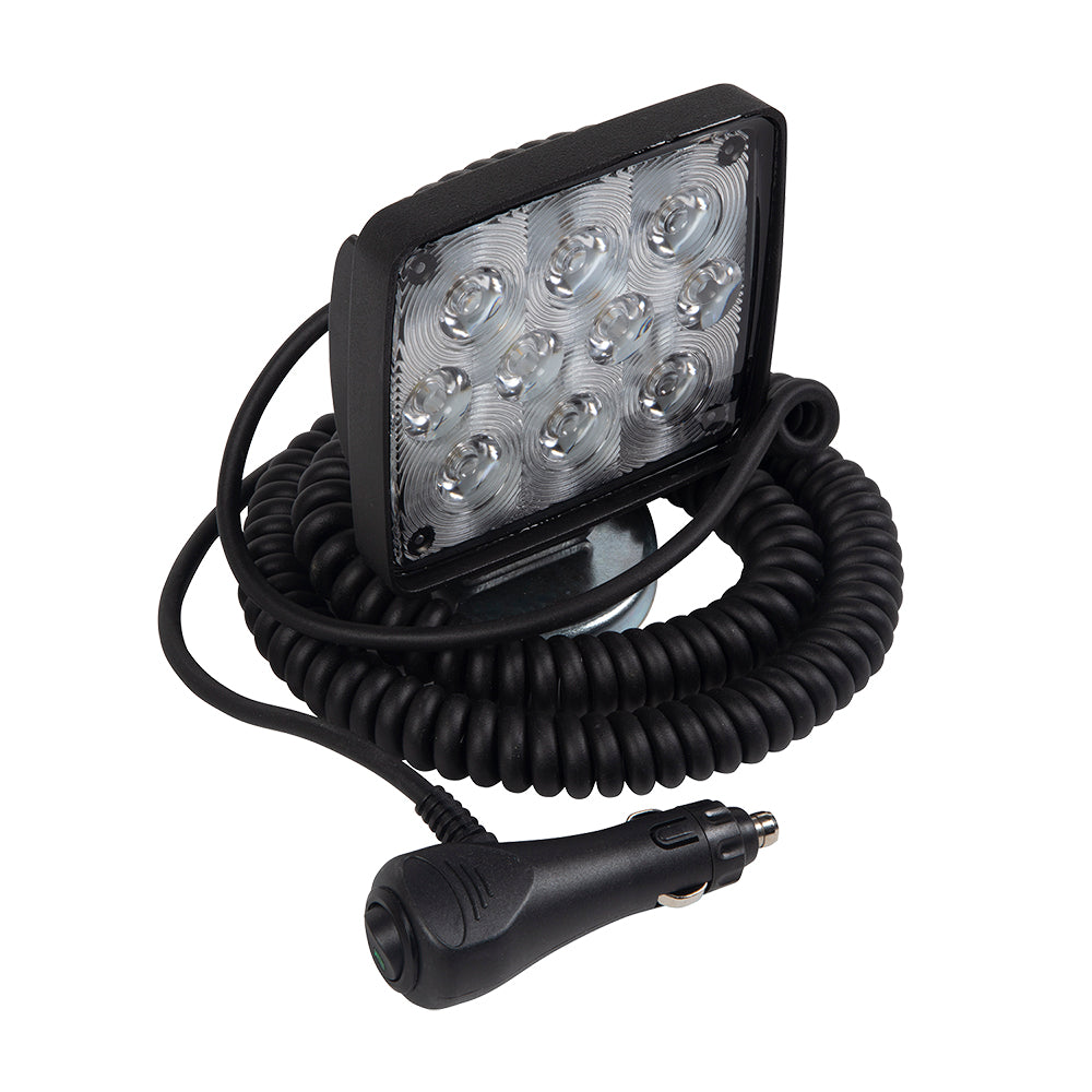 Rectangular Auxiliary LED Work Light w/19' Coiled Cord & Magnetic Base, 54209-018