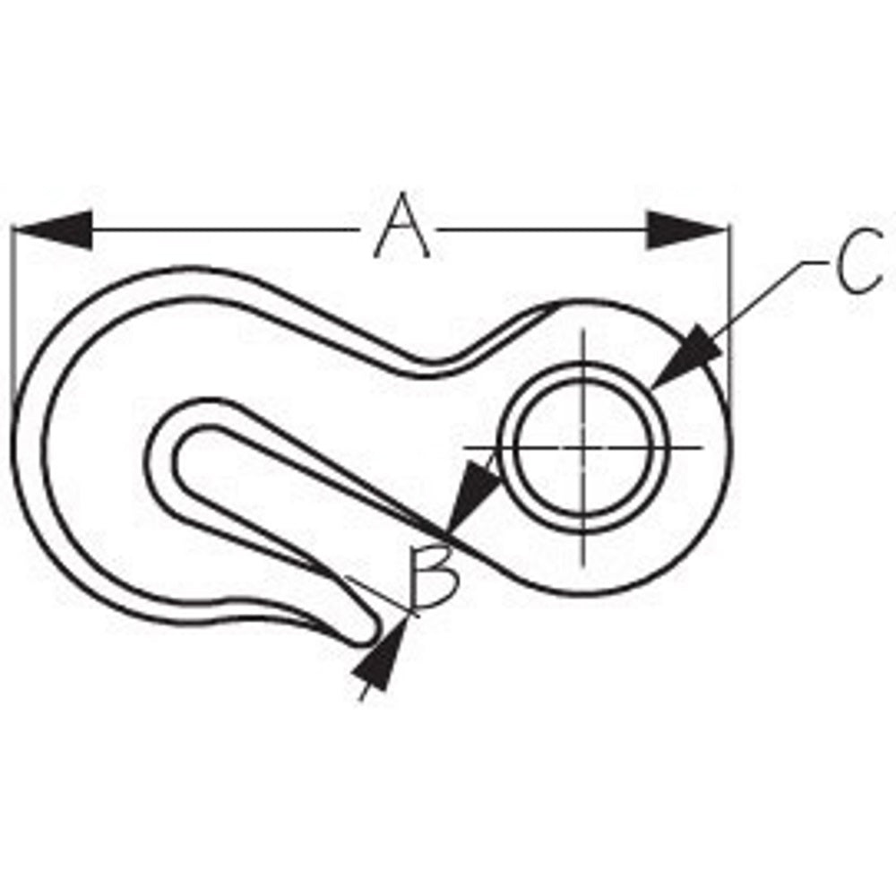 Sea-Dog Eye Grab Hook, Stainless Steel
