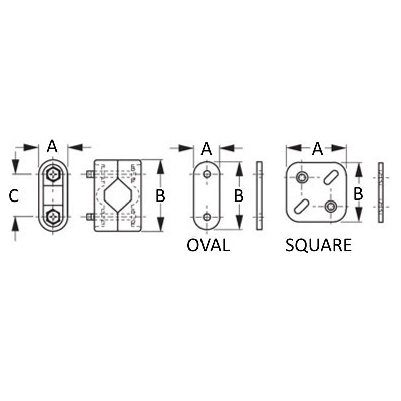 Sea-Dog Rail Mount Brackets, Injection Molded Nylon/304 Stainless Steel