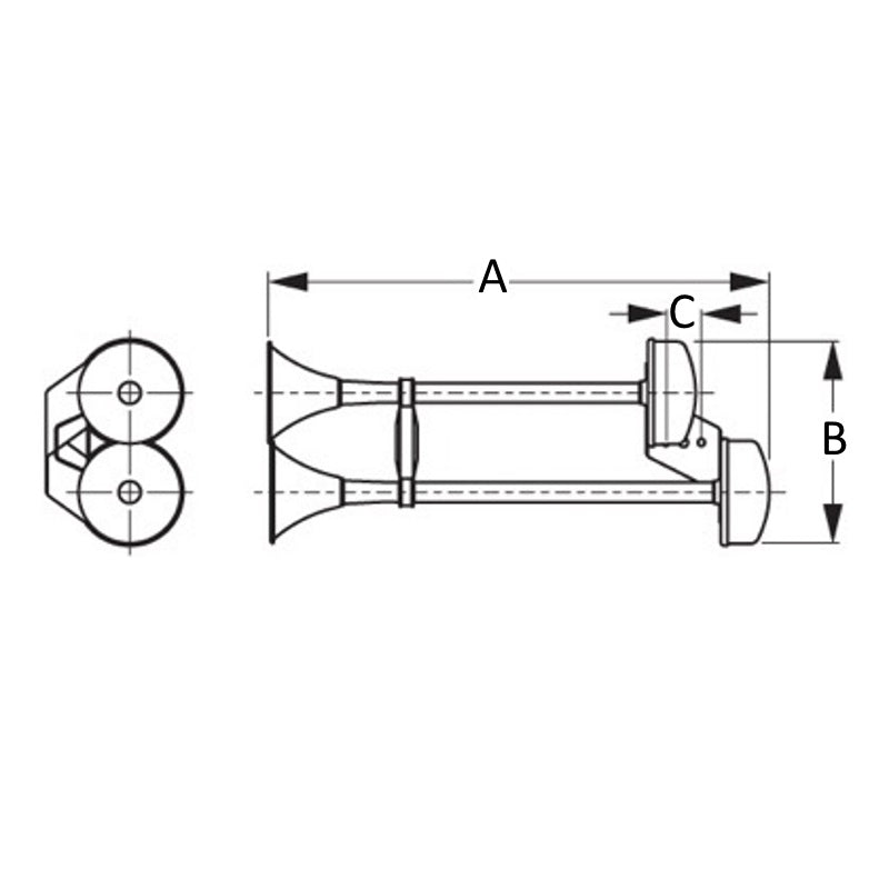 Sea-Dog MaxBlast Dual Trumpet Horn