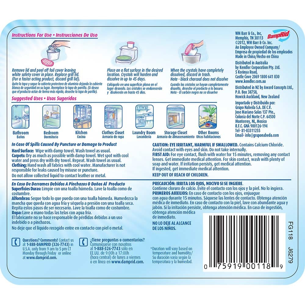 DampRid Disposable Moisture Absorbers Activated Charcoal, 18oz Tub