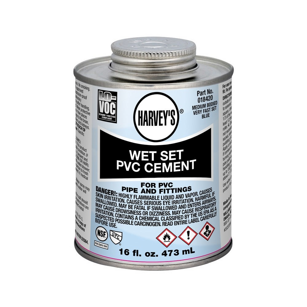 Harvey's Wet Set PVC Cement, 16 oz.