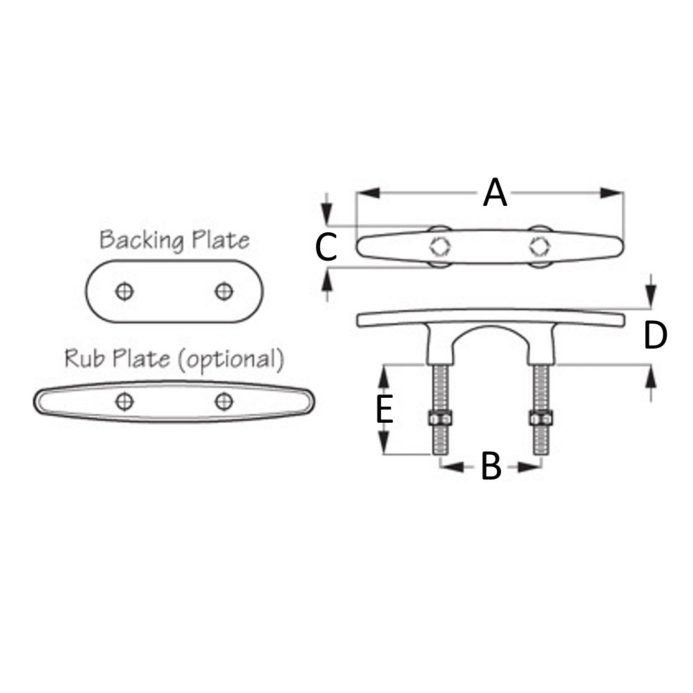 Sea-Dog Arch Stud Mount Cleat