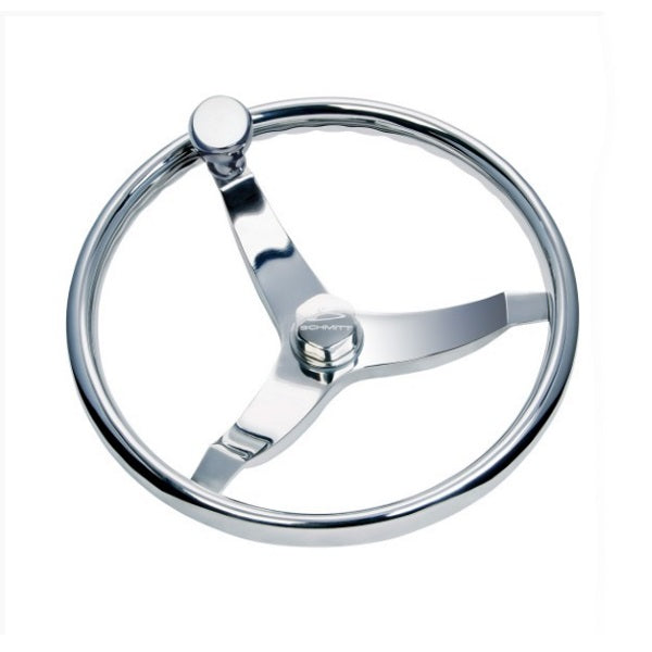 Schmitt, Vision Elite Steering Wheel, Stainless Steel, with Control Knob