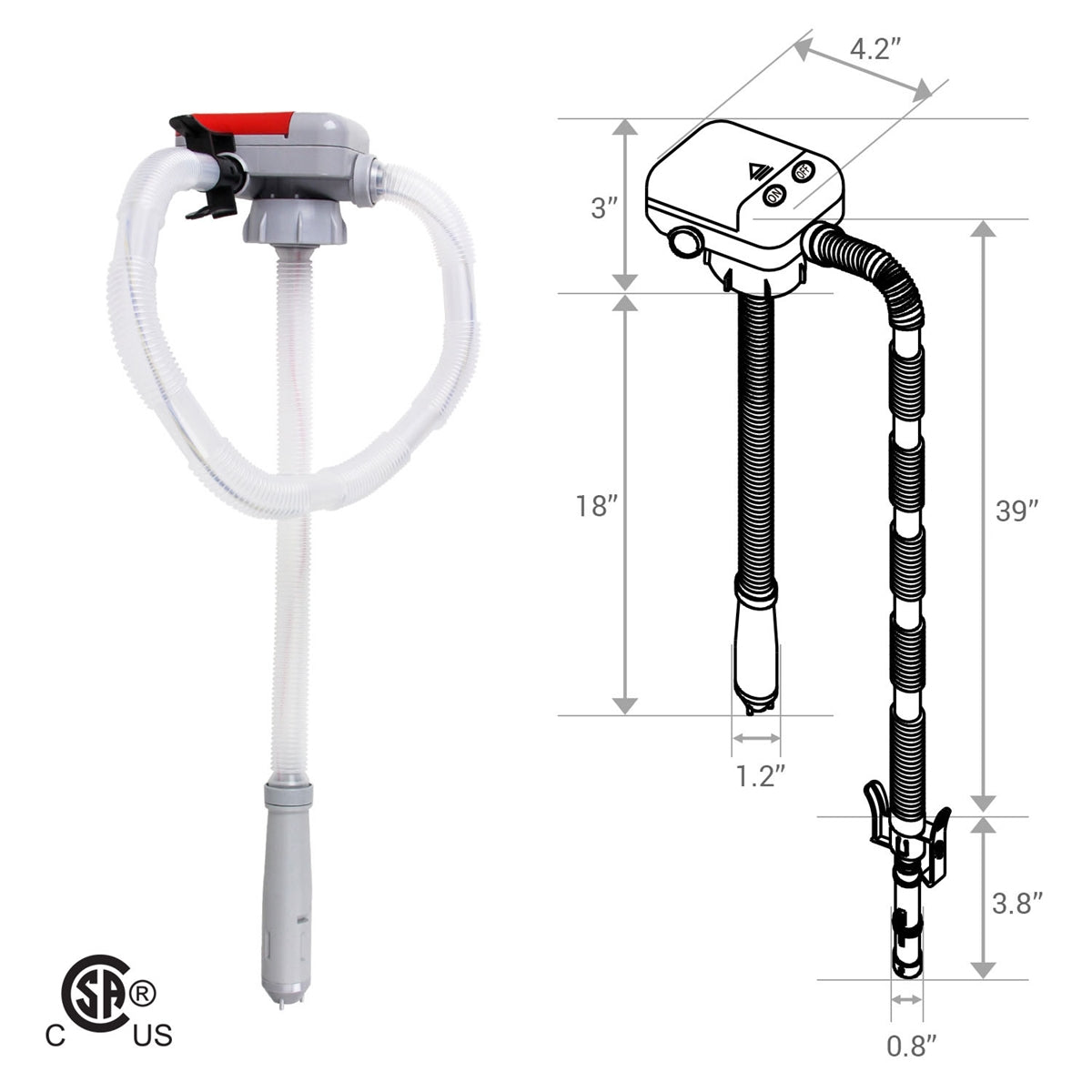 Tera Pump Battery Powered Fuel Transfer Pump, 2.4 GPM