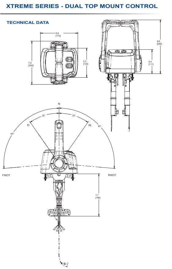 Xtreme Twin Engine Top Mount Dual Control, Chrome