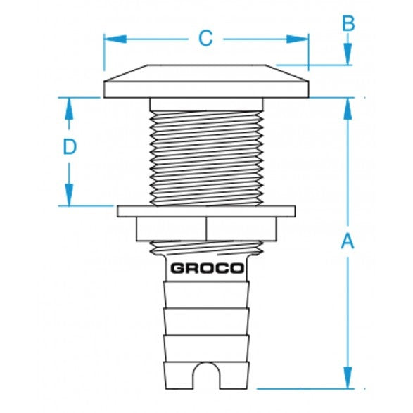 Groco Bronze Hose Thru Hull