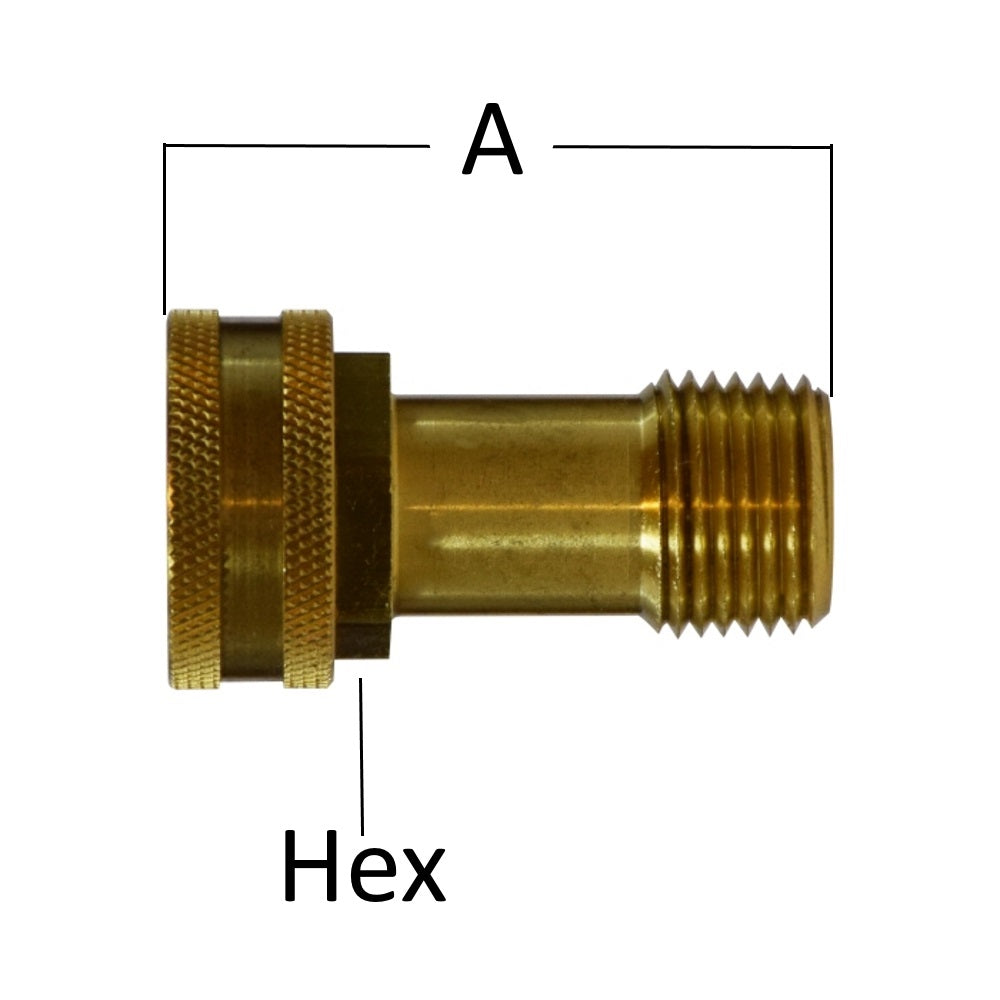 Midland Metal Swivel 3/4" Female Garden Hose with Male Pipe