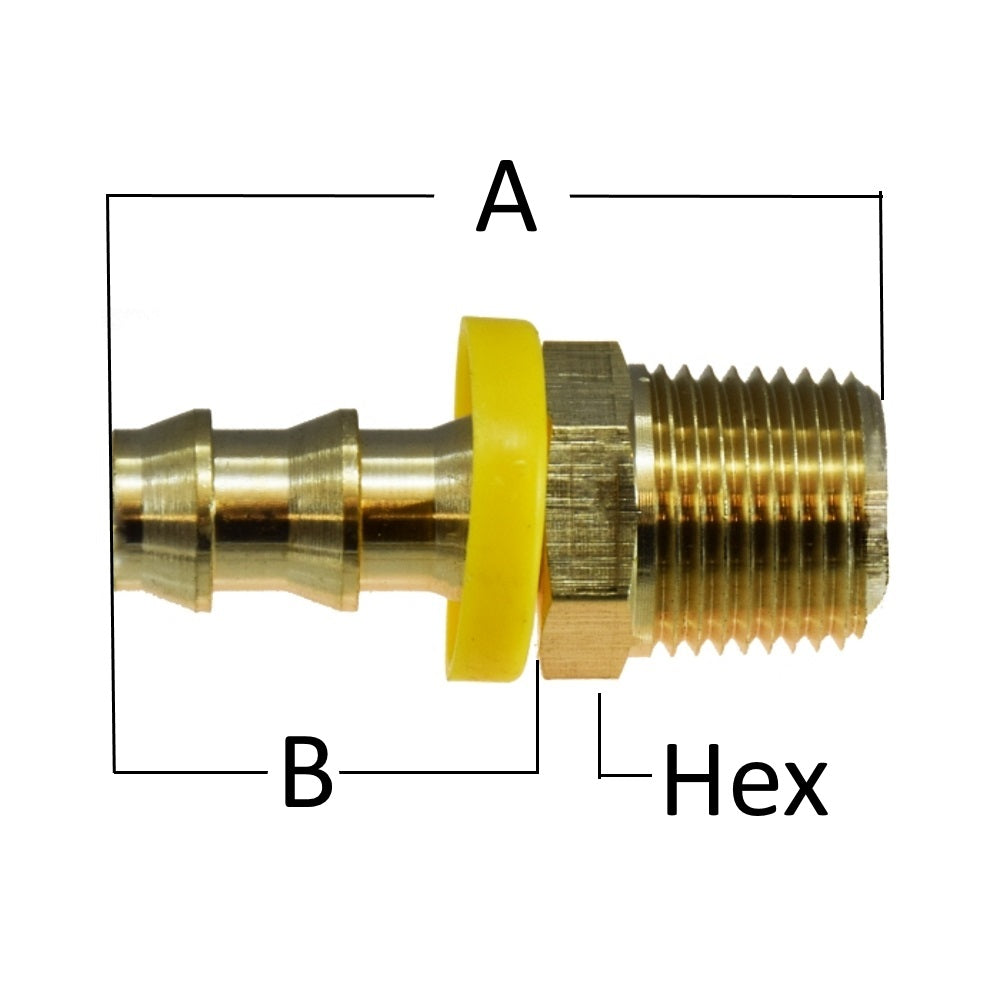 Midland Metal Brass Male Adapter Push-On Fitting