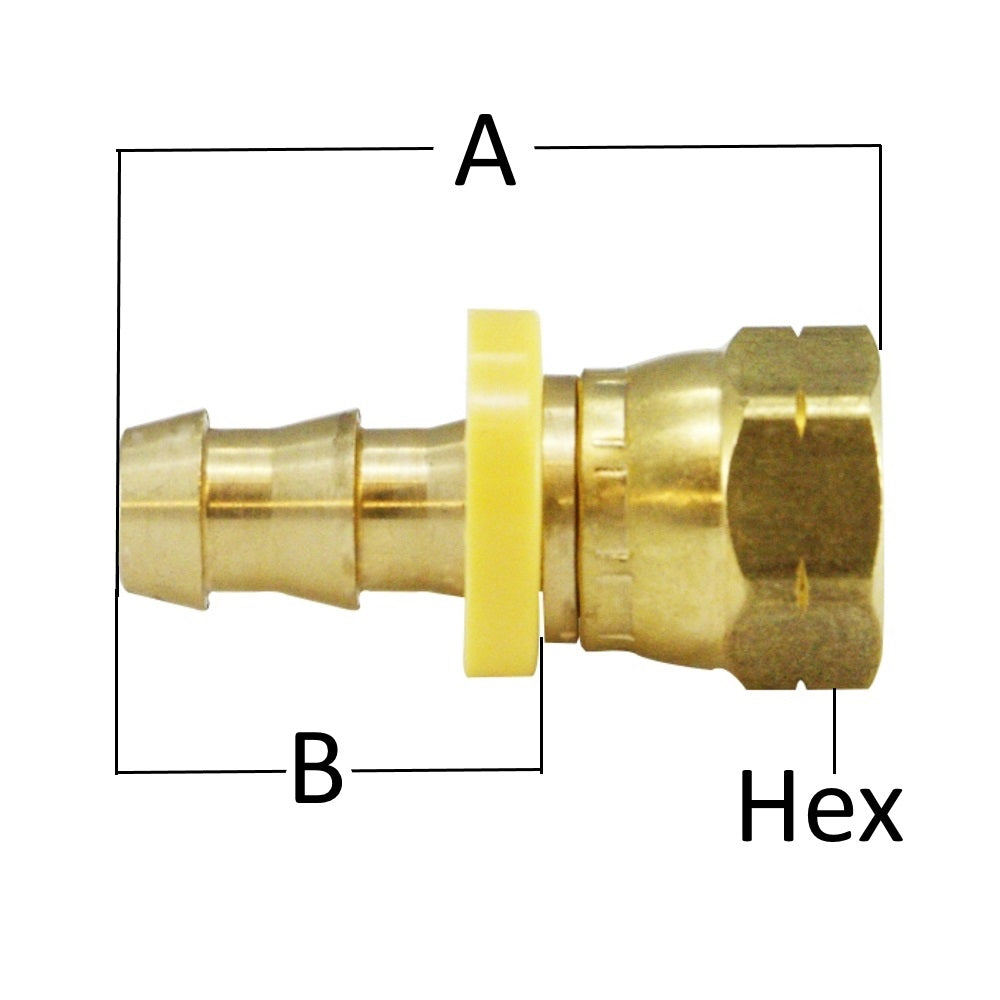 Midland Metal SAE Flare Female Swivel Push-On Hose Barb Fitting