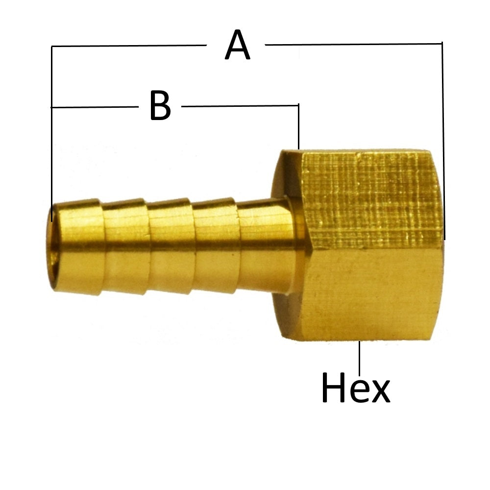 Midland Metal Rigid Female Adapter Brass Hose Barb