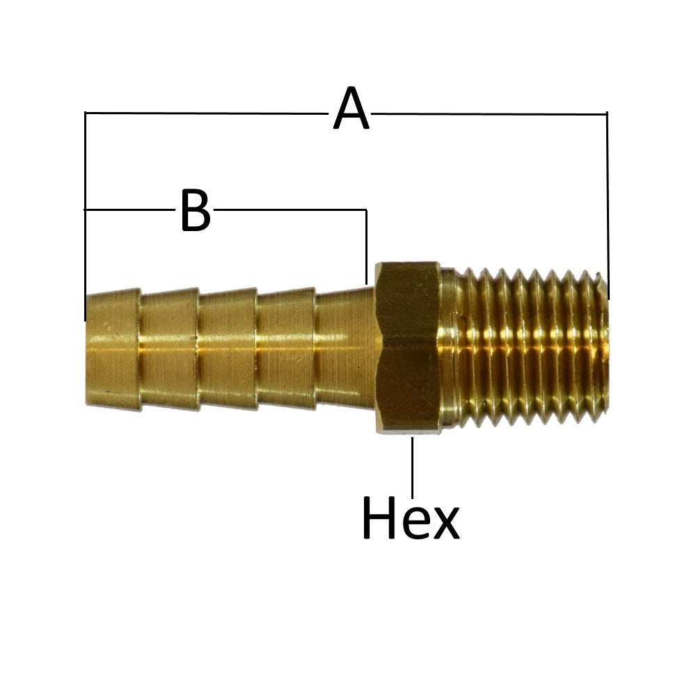 Midland Metal Rigid Male Adapter Hose Barb Brass Fittings