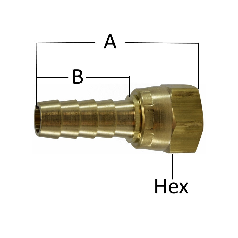 Mildand Metal Female 37° JIC Flare Swivel Hose Barb Brass Fitting