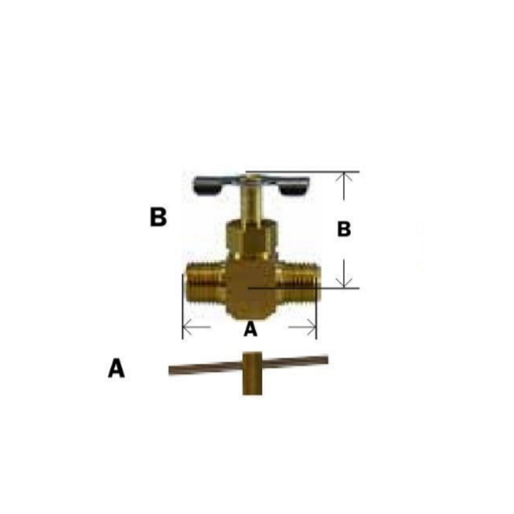Midland Metals Male Pipe to Male Pipe Needle Valve