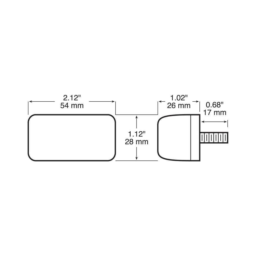 Peterson 151 Clearance/Side Marker Light, 2.12″ x 1.12″ (Amber or Red)