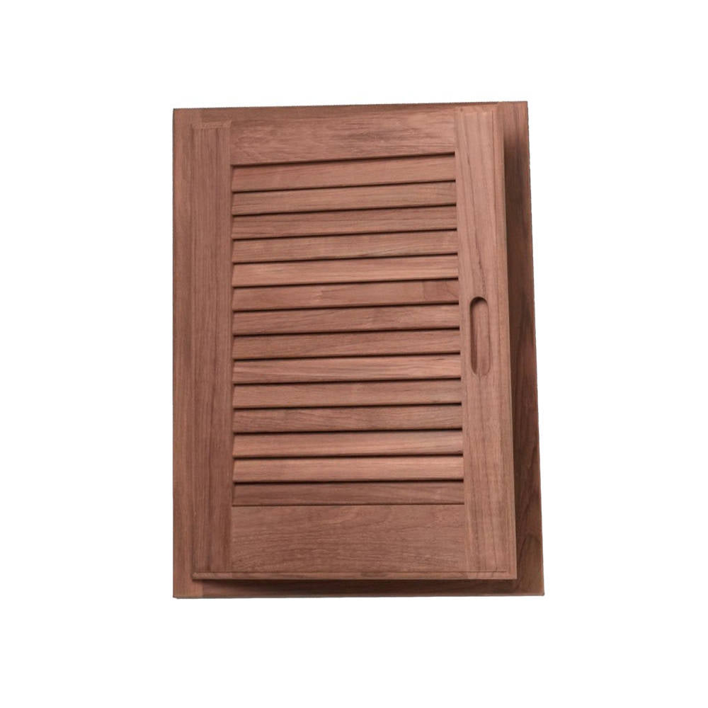 Teak Louvered Door & Frame, 15" x 20", Left Handed