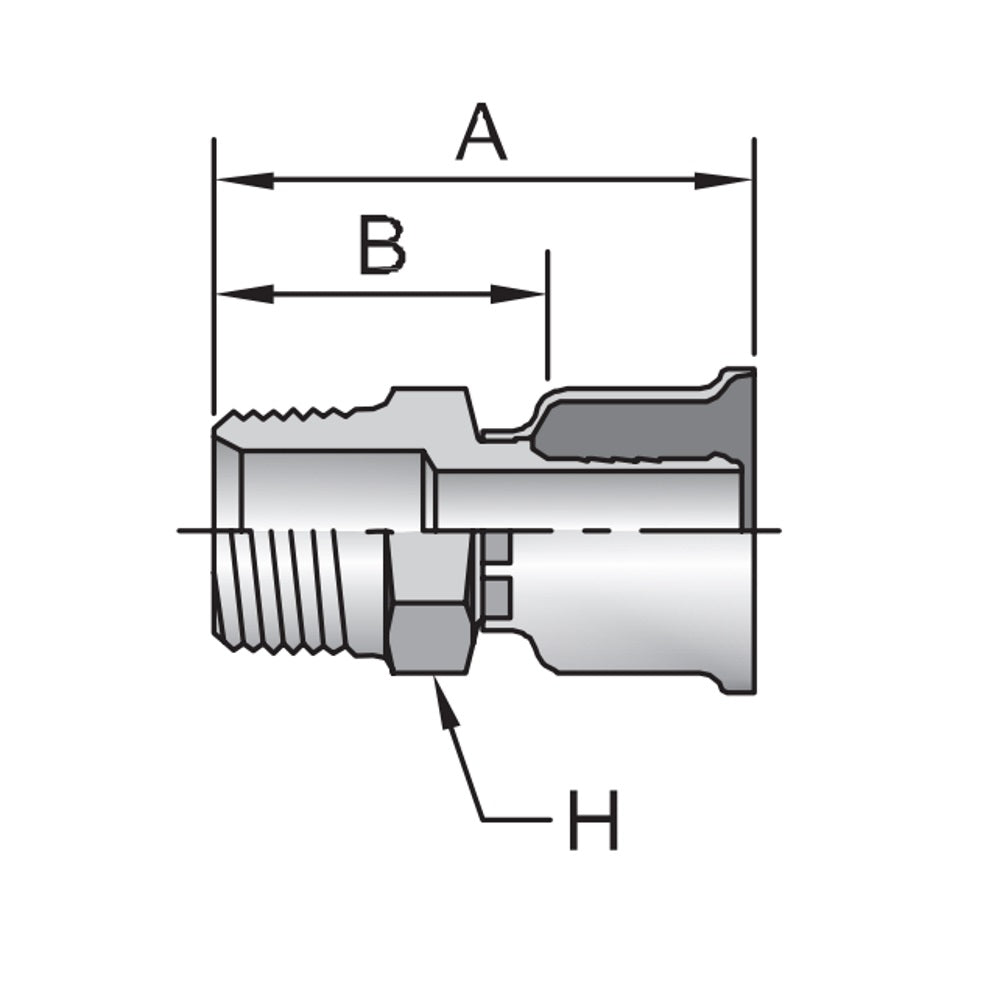 Parker 26 Series 10126 Male NPTF Pipe Rigid Fitting