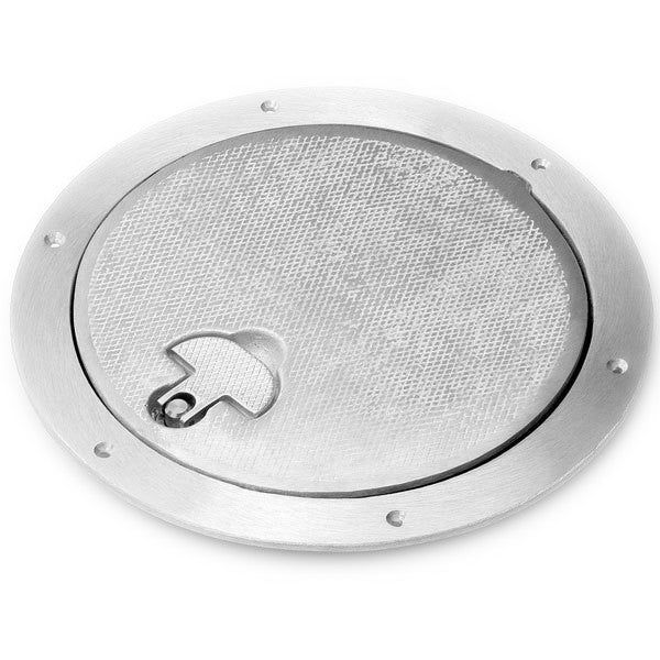 Commercial Deck Plate, Round, Cast Aluminum, T-handle, 10-1/4" Cutout