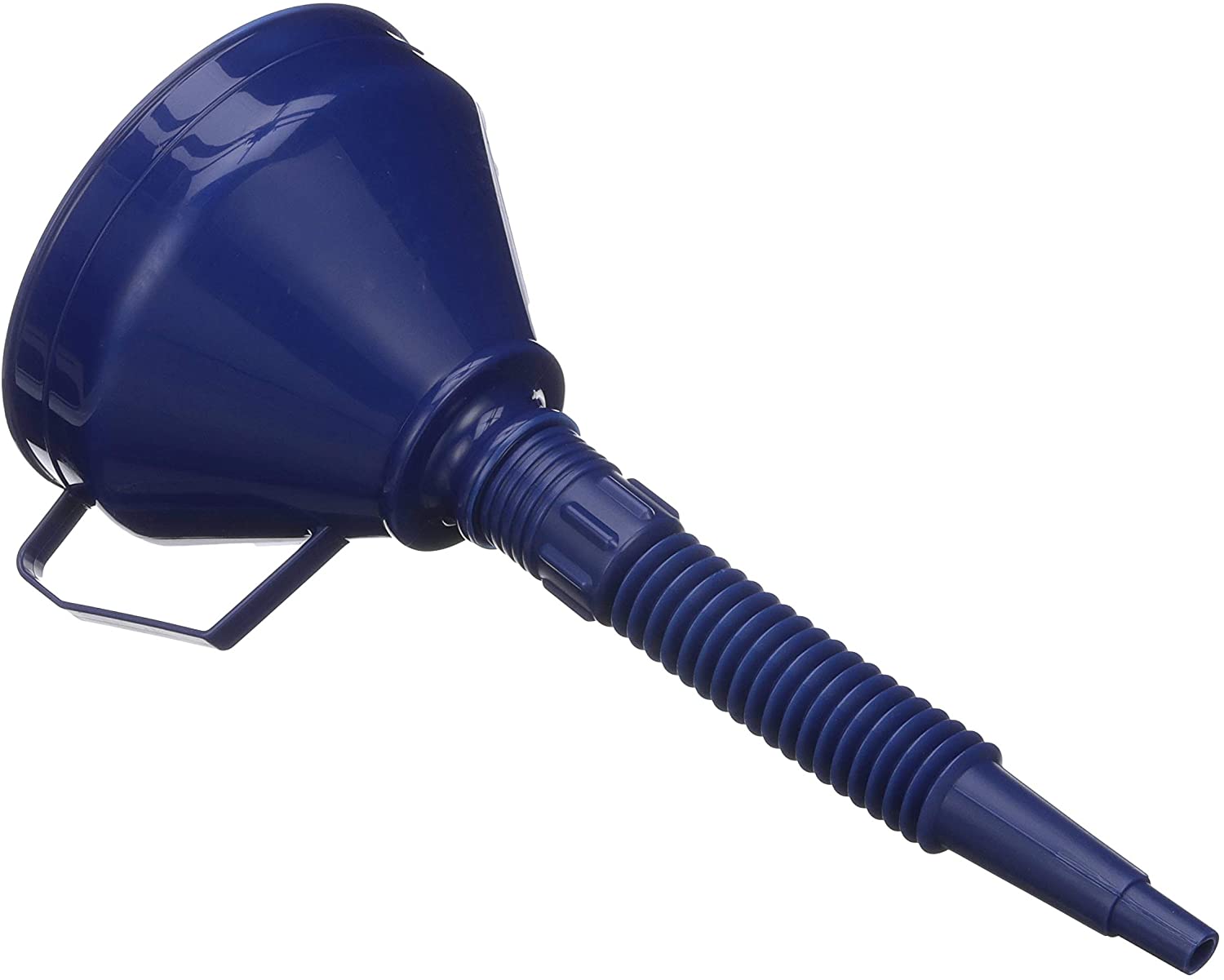 Seachoice Long Blue Flexible Funnel With Stainless Steel Strainer and Handle