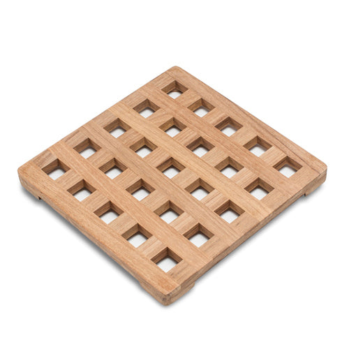 Teak Square Trivet 8"