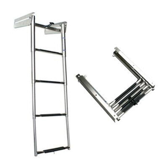 Slide Mount Telescoping 4 step ladder with urethane strap
