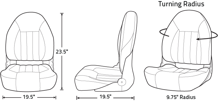 Tempress ProBax Orthopedic Boat Seat, Black / Gray / Carbon