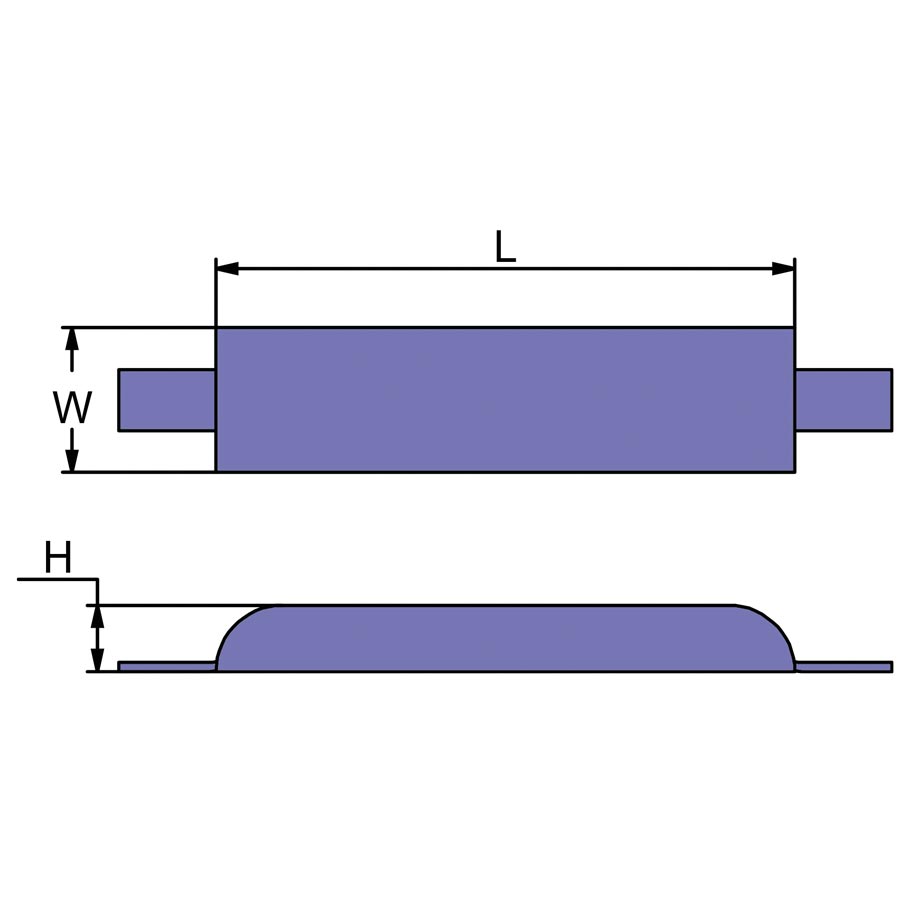 Hull Anodes Weld-on Strap CMZ -1.37"H x 3"W x 12"L