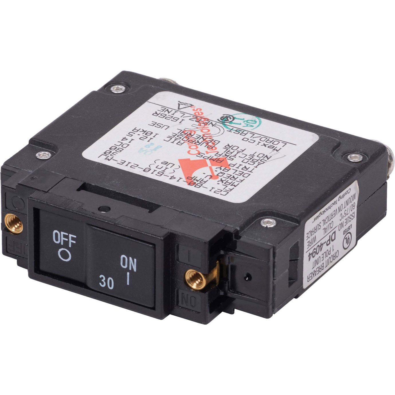 UL-489 Circuit Breaker - 30A Flat Rocker