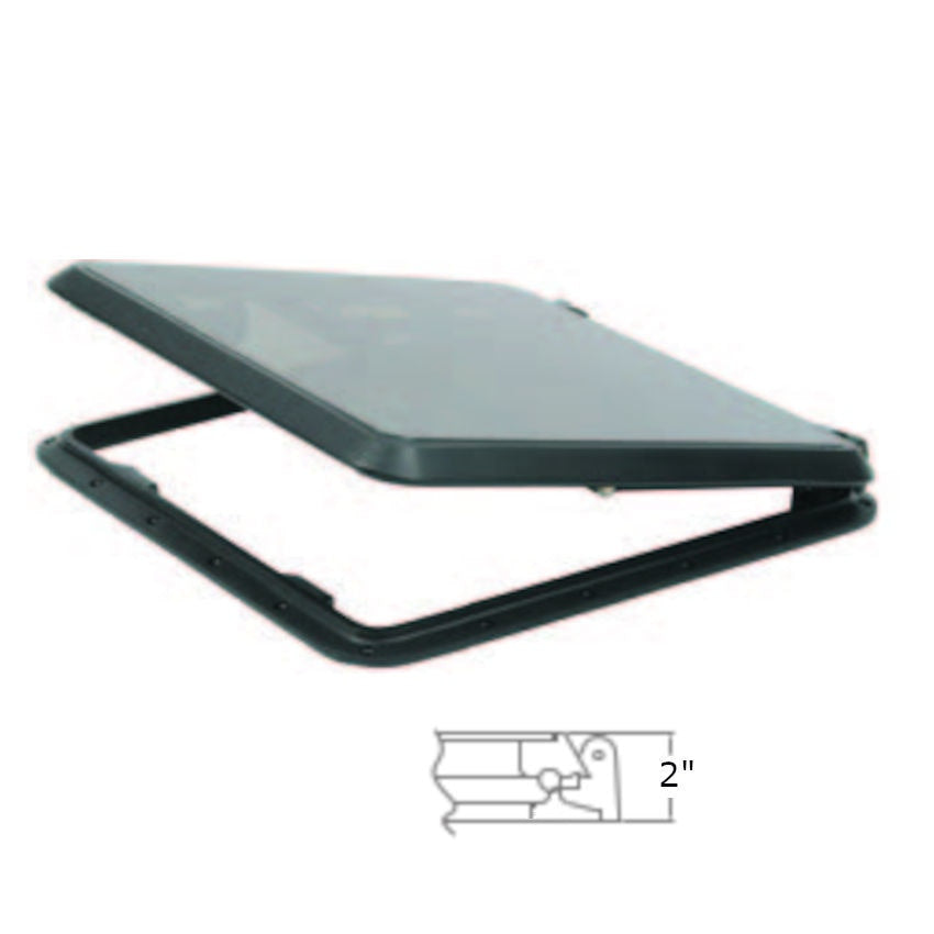 Bomar 139 Large Cast Hatch, 24" SQ. White w/Smoke Lens