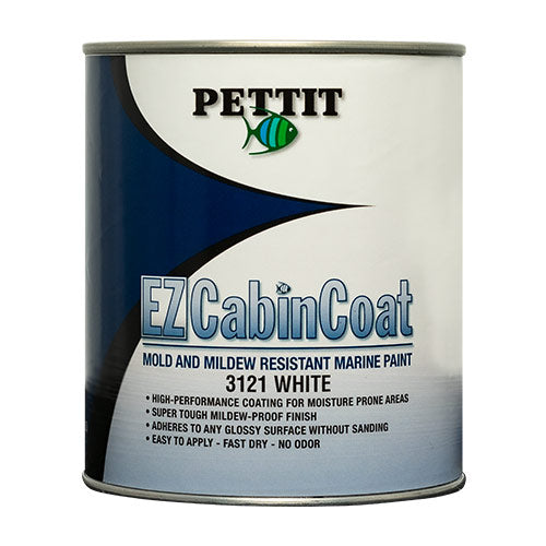 Pettit Boat Cabin Paint, EZ Cabin Coat Mold & Mildew Resistant Marine Interior Paint - White 3121