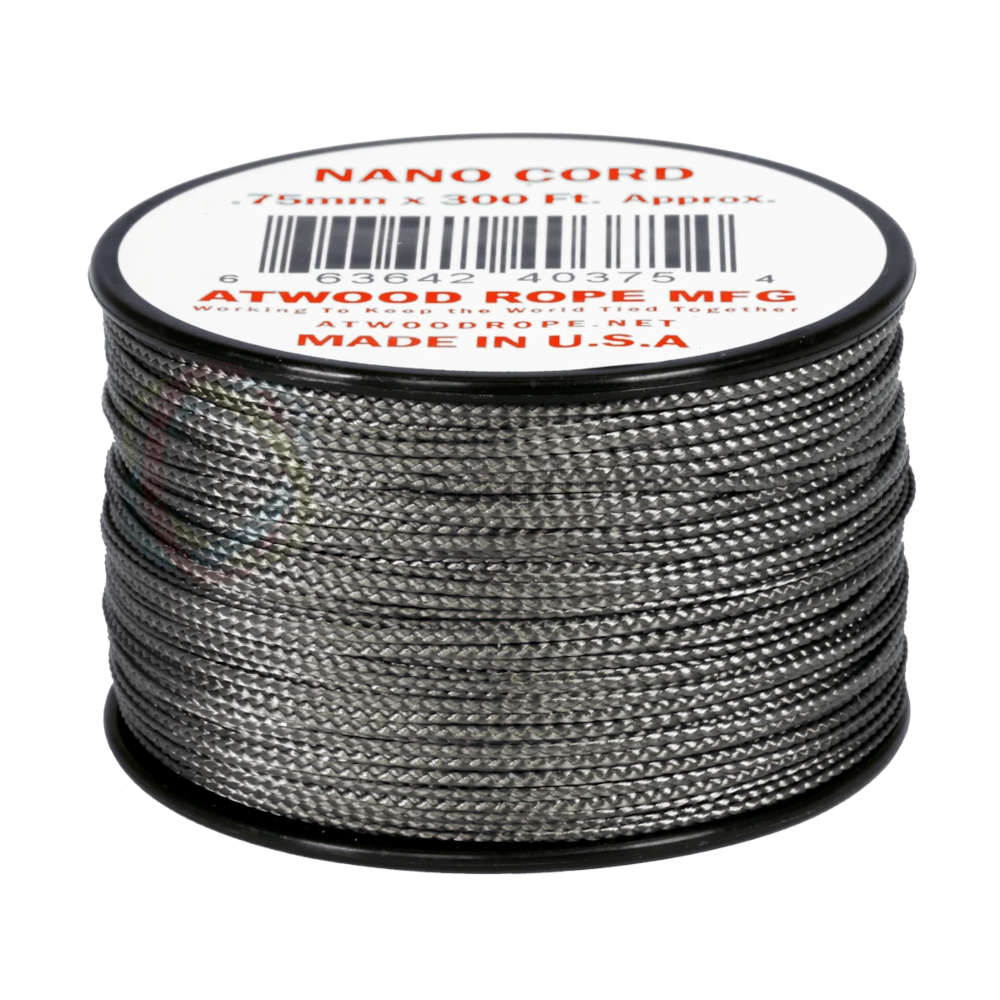 Atwood Rope MFG, 0.75mm Nano Cord, Polyester/Nylon, Random Color, 300ft